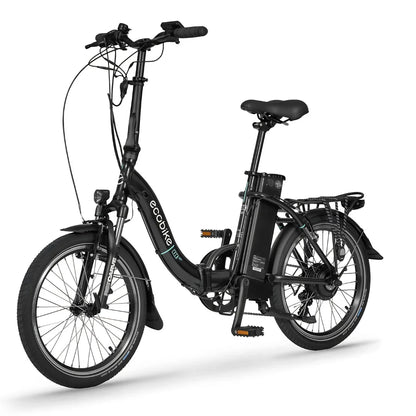 Electric Bike Ecobike Even features a sleek black design, compact frame, ergonomic seat, and electric motor.