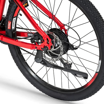 Electric Bike Ecobike Sx features a sleek red design, integrated electric motor, and durable tires for smooth rides.