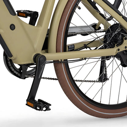 Electric Bike Ecobike X City features a sleek design, robust frame, and earthy tone tires for urban commuting.