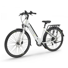 Električno kolo Ecobike X Cross v beli barvi z elegantnim dizajnom in robustnimi pnevmatikami, pripravljeno na vožnjo.