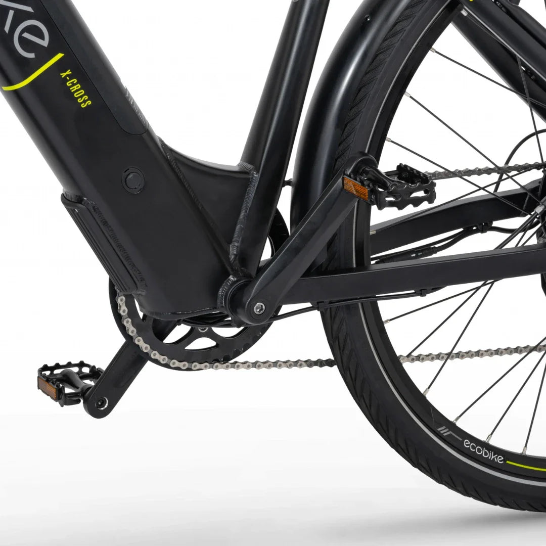 Electric Bike Ecobike X Cross features a sleek design, durable frame, and efficient pedal system for smooth rides.