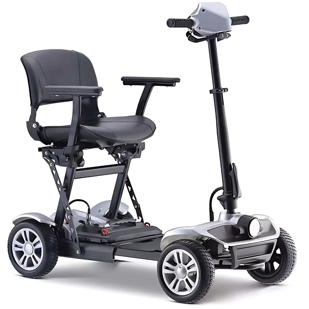 Electric Mobility Scooter Smartelektro F6 features a stylish, foldable design with a comfortable seat, armrests, and easy-to-use controls.