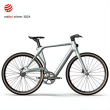 Bicicleta elétrica Fiido Air – vista lateral, logótipo red dot winner