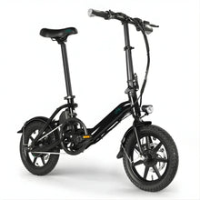 Bicicleta elétrica Fiido D3 PRO Mini – vista frontal de três quartos, variante de cor preta