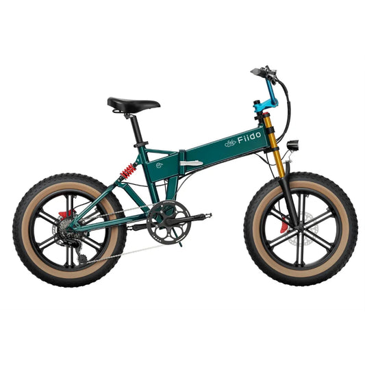 Electric bicycle Fiido M1 PRO – side view, green colour variant