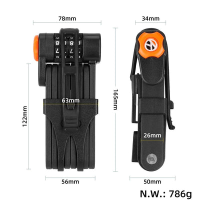Foldable code lock for electric scooter or bicycle