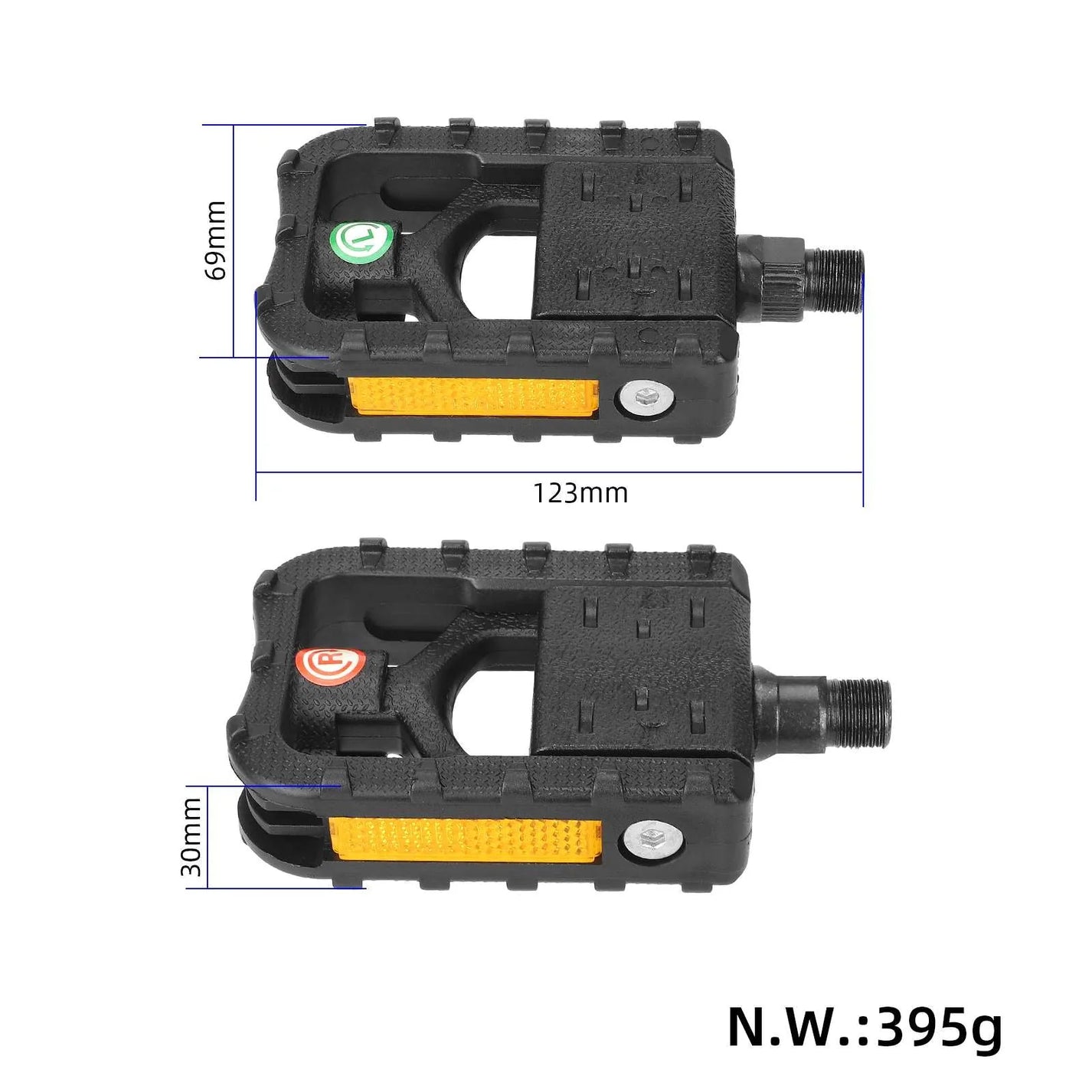 Foldable plastic pedals for bicycle