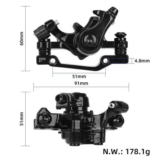 Front brake caliper for 160mm disc for electric scooter or bike