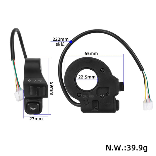 Horn and turn signal switch for KuKirin G2 electric scooter