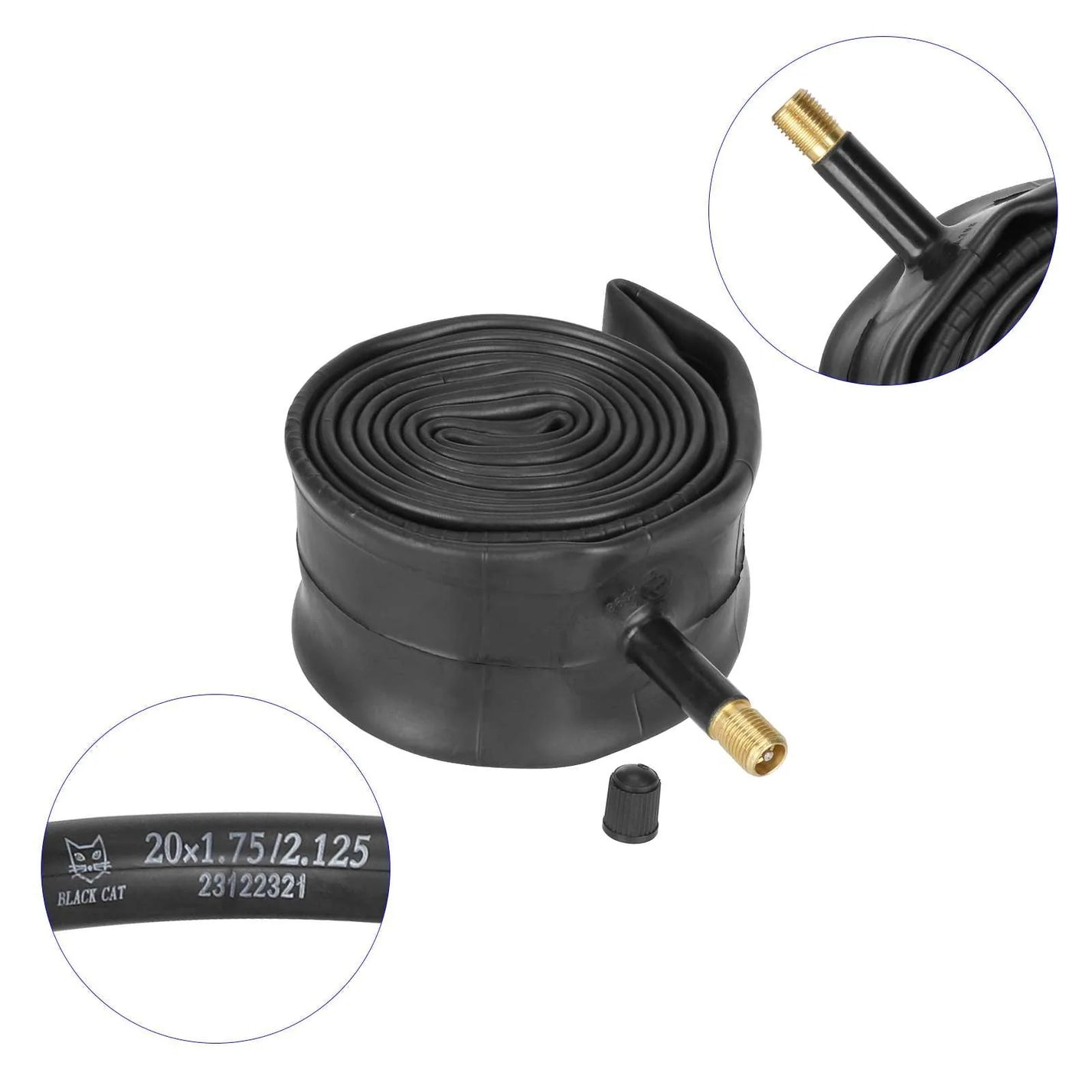 Inner tube 20x1.75/1.95/2.125 with car valve for electric bicycle