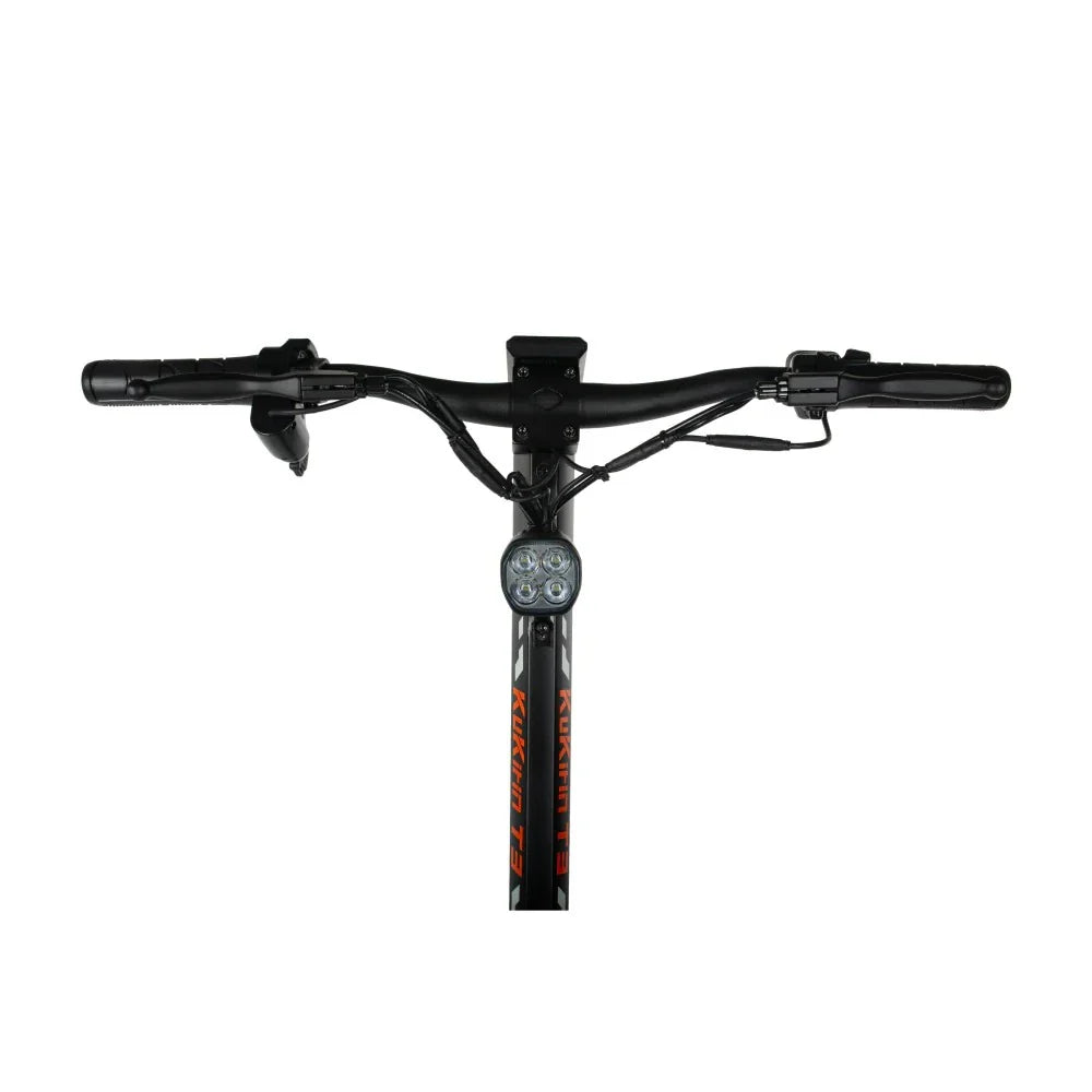 Electric scooter KuKirin T3 – handlebar and headlight close-up