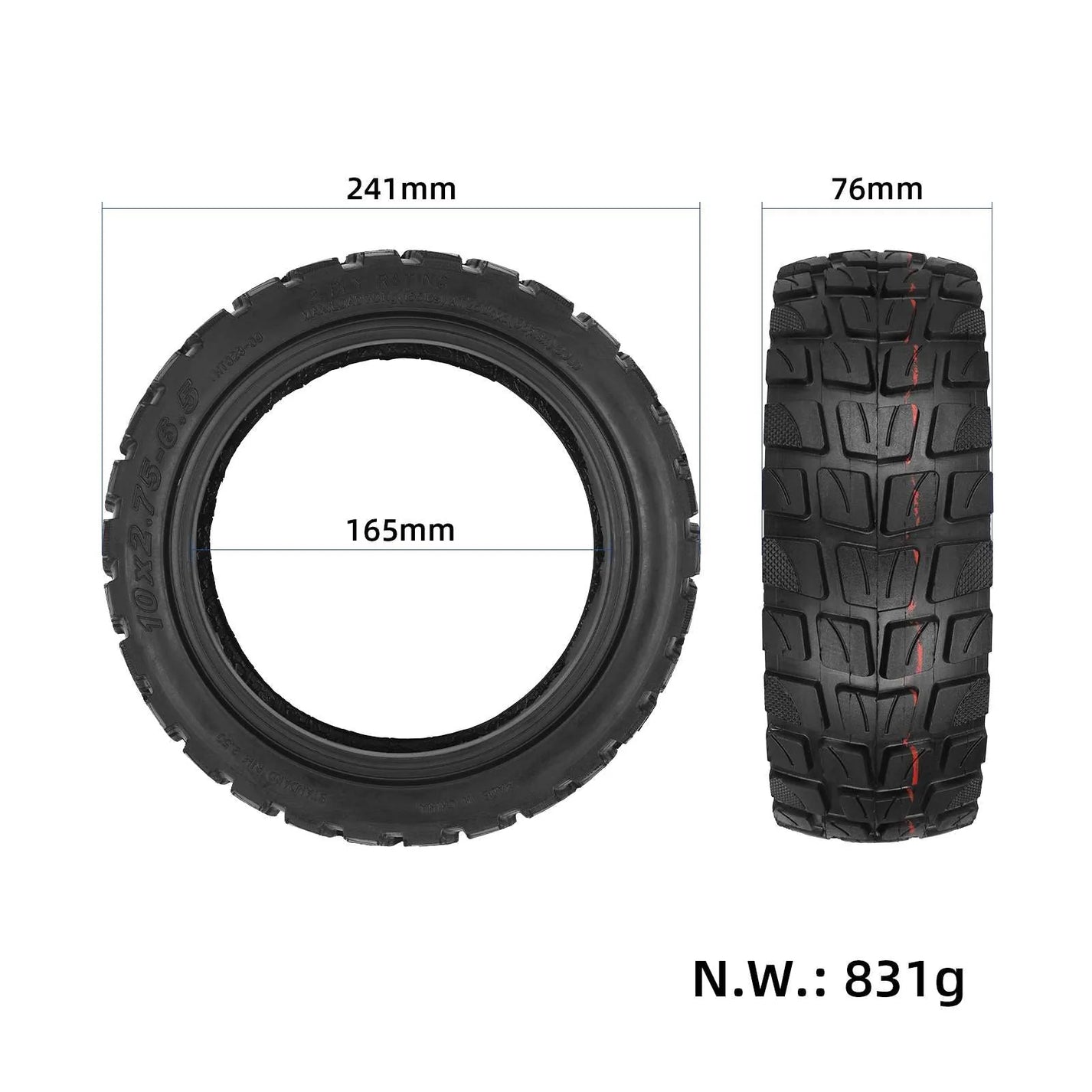 Off-road tubeless tire 10x2.75-6.5 for SmartGyro Rockway C electric scooter