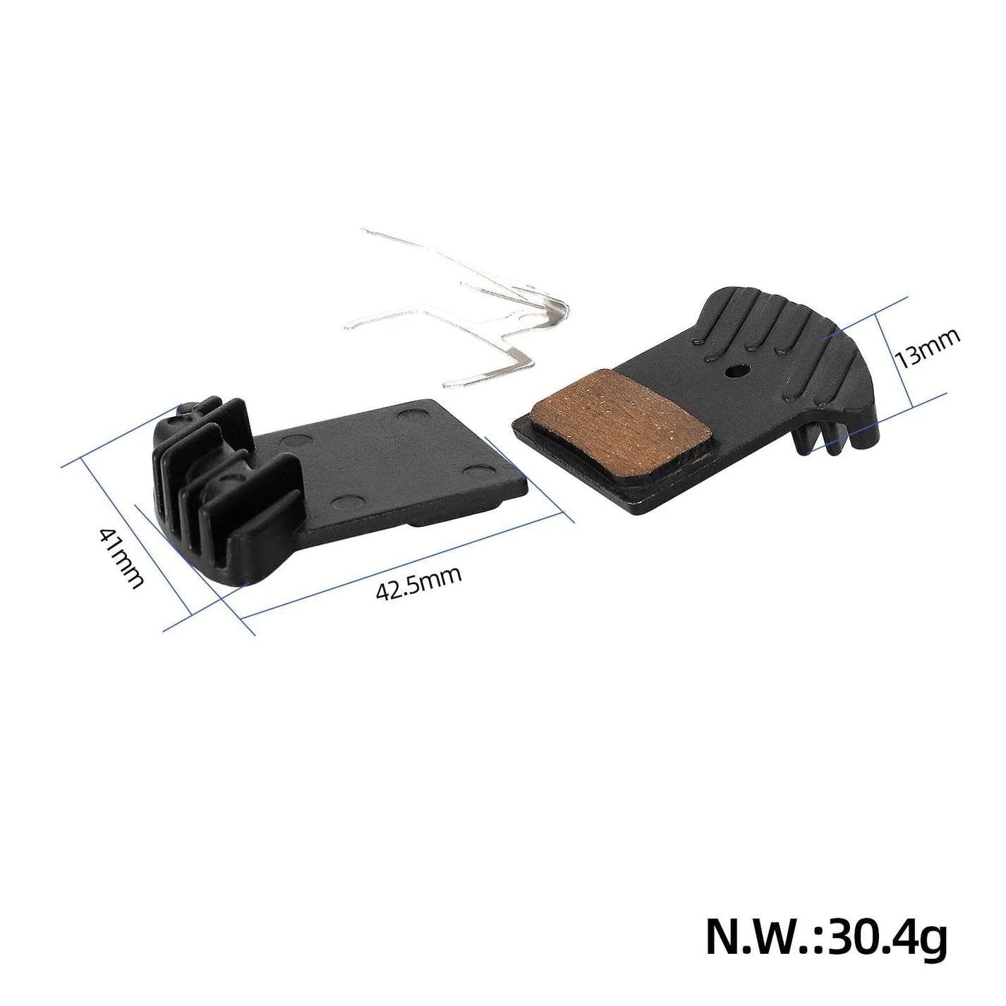 Organic brake pads with cooling fins for NUTT hydraulic brakes