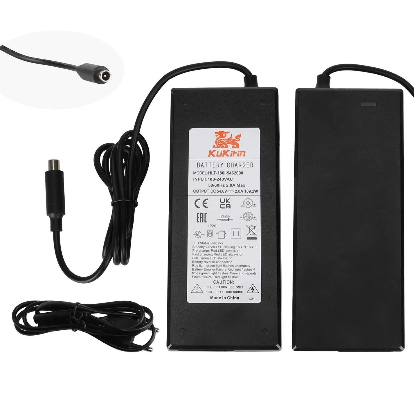Original 2-pin charger for KuKirin G2 Max (54.6V 2A)