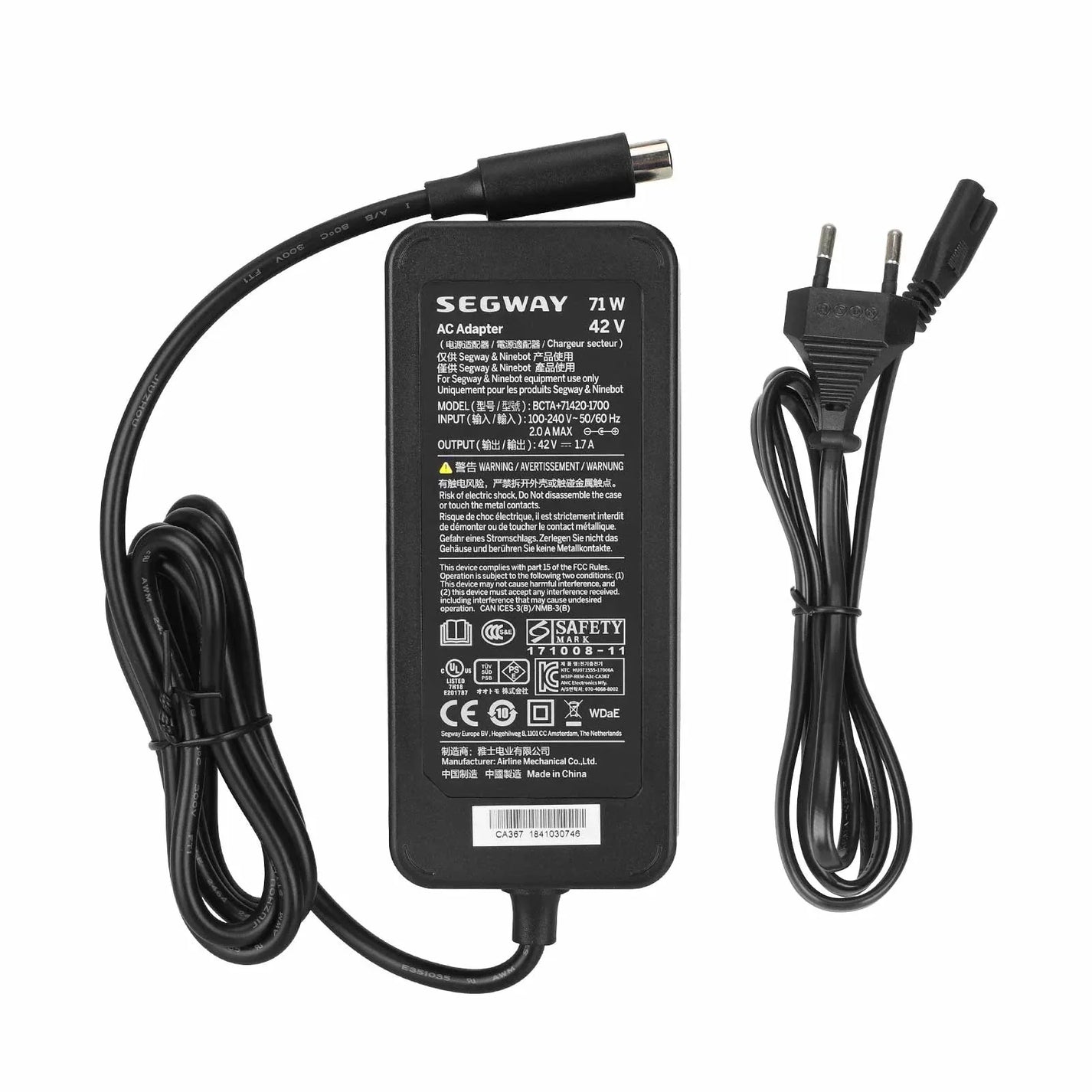 Original 42V 1.7A charger for Segway Ninebot D28 electric scooter