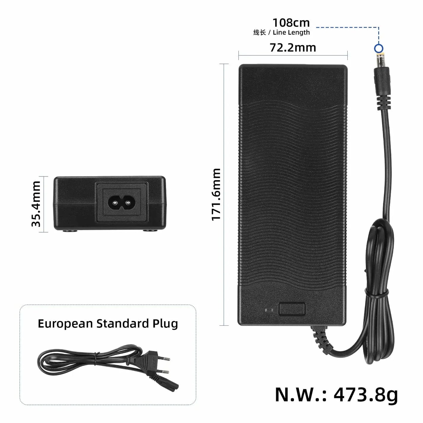 Original charger 54.6V 2A for electric scooter KuKirin G2