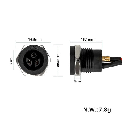 Original charging port with CQ connector for electric scooter KuKirin A1