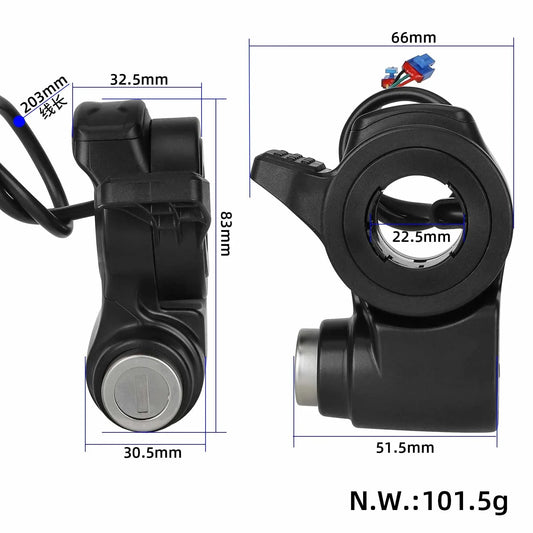 Original throttle with key for KuKirin A1 electric scooter