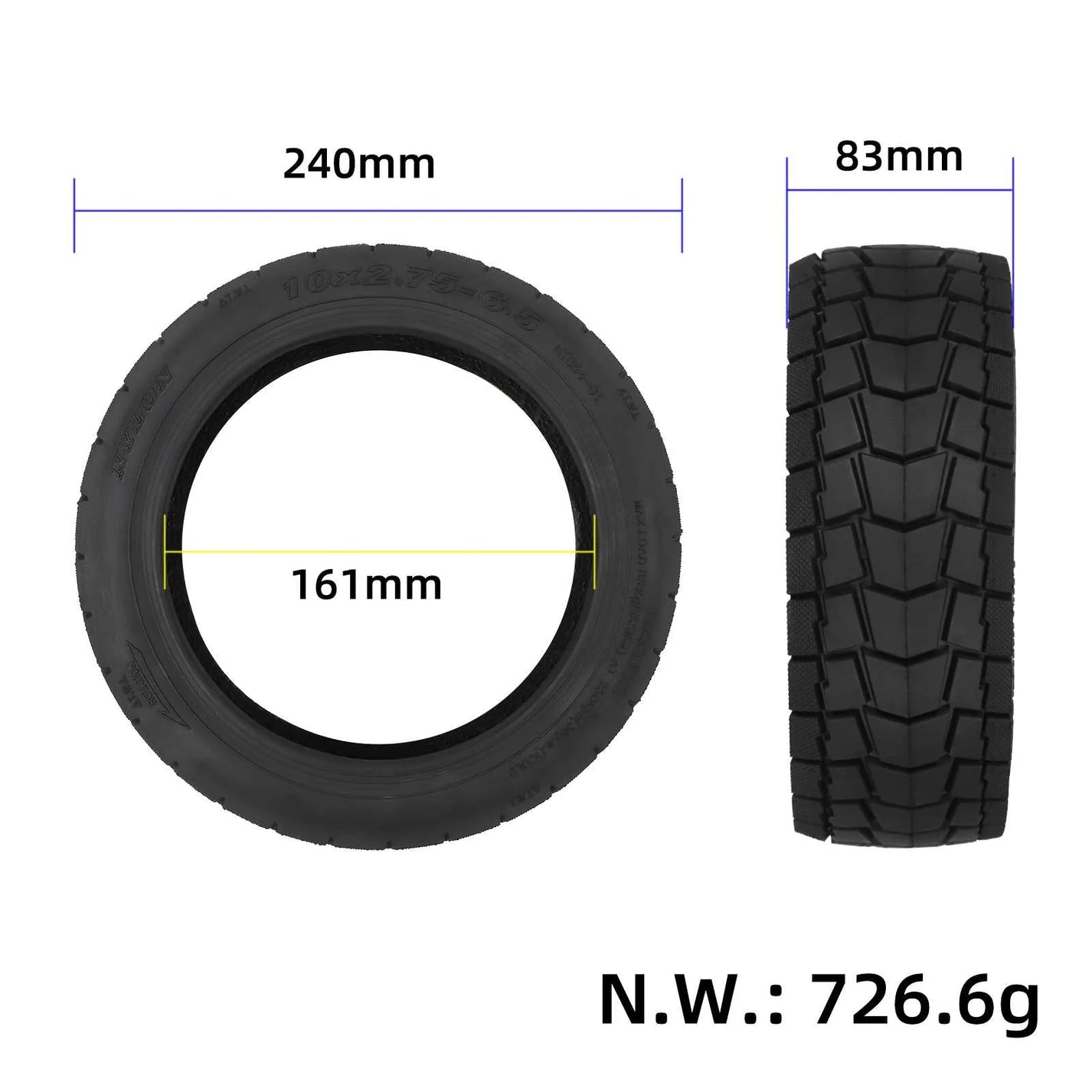 Outer tire 10x2.75-6.5 for Dualtron 3 electric scooter