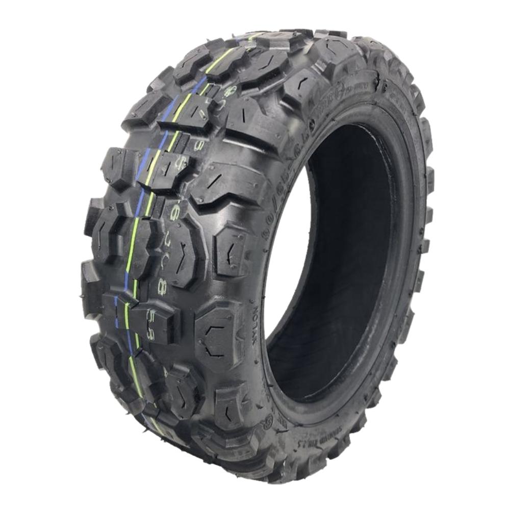 Outer Tires 90/65-6.5 – knobby tire with blue and yellow stripes