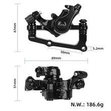 Rear brake caliper for 180 mm disc for electric scooter or bicycle