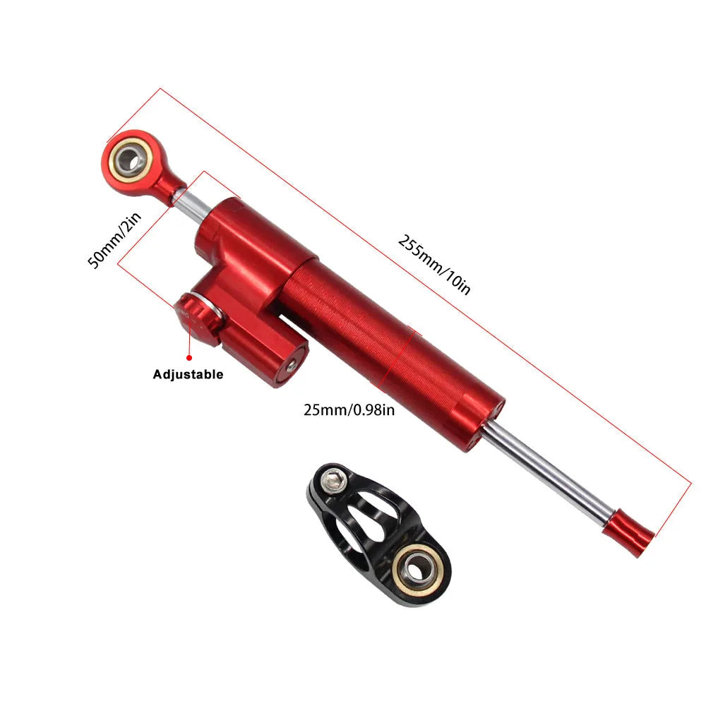Red aluminum handlebar stabilizer for Zero 10X electric scooter
