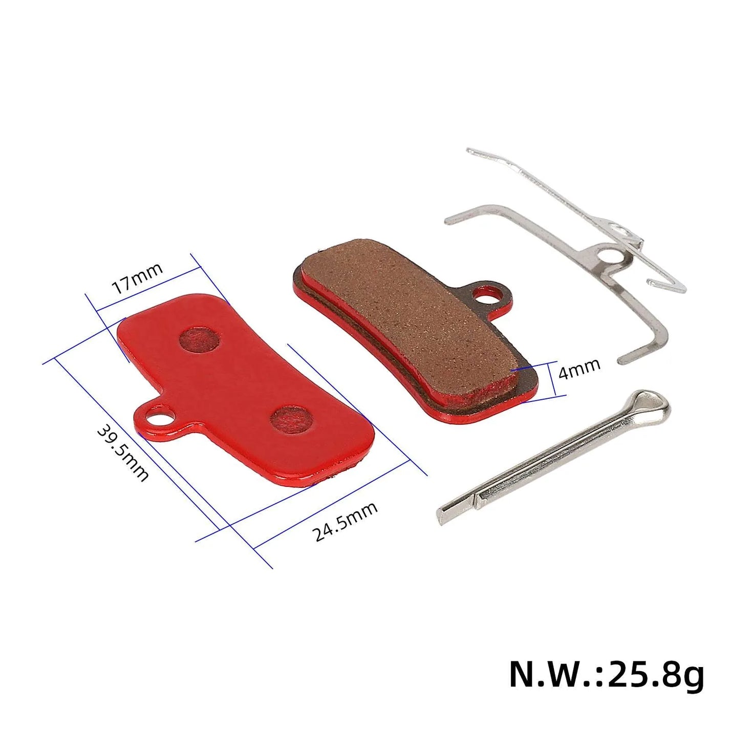 Red brake pads for Shimano ZEE M640 brakes