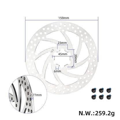 Reinforced 2.8 mm brake disc 160 mm with 6 holes