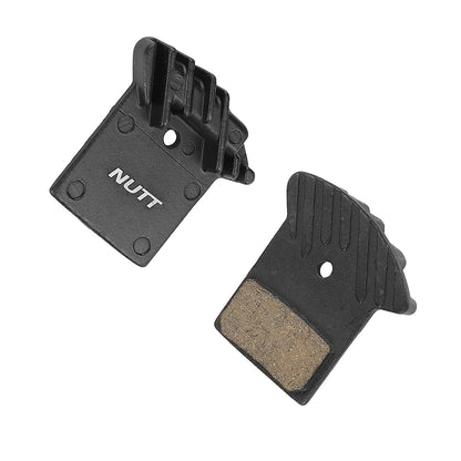 Semi-metallic brake pads with cooling fins for NUTT hydraulic brakes