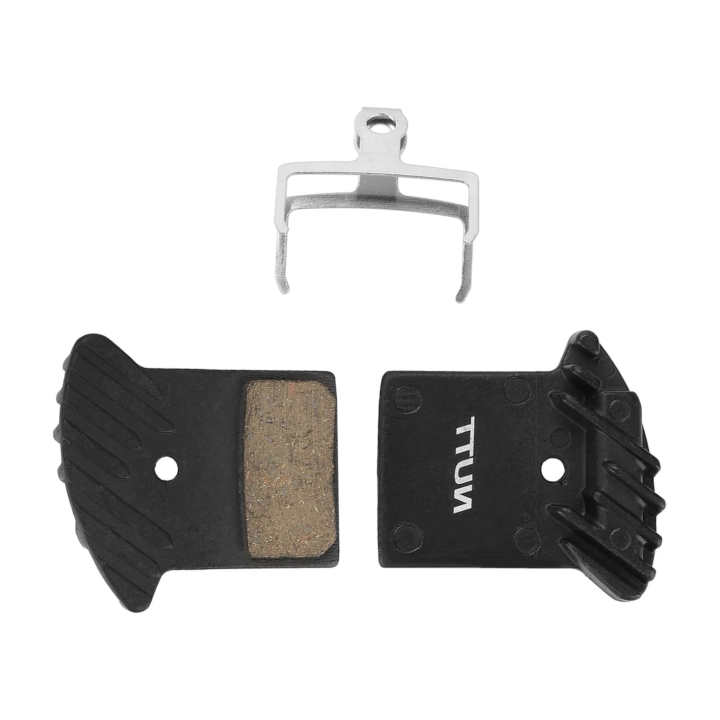 Semi-metallic brake pads with cooling fins for NUTT hydraulic brakes