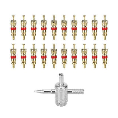 Set of 20 valve cores with tool for electric scooter, bike or motorcycle