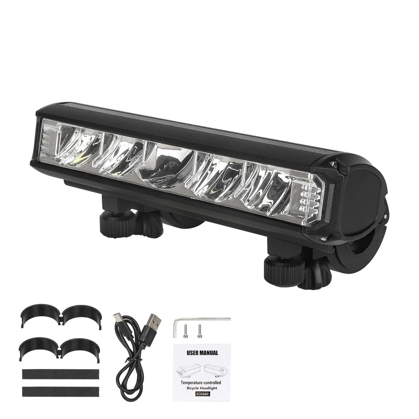Set of smart front and rear bike lights 8000 mAh