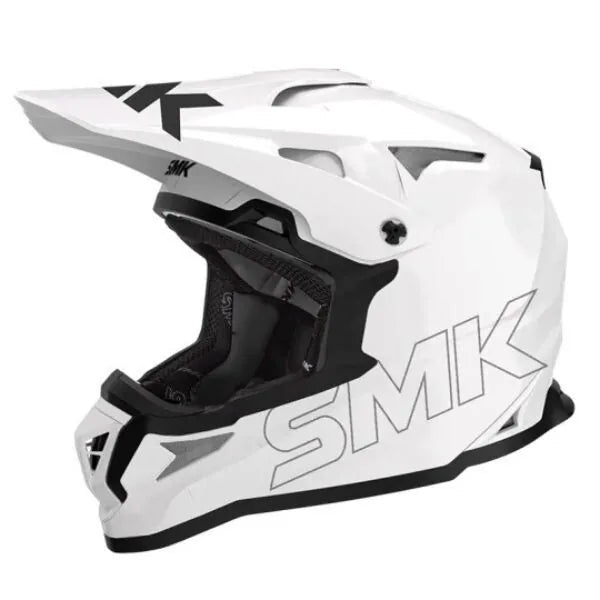 SMK Allterra Solid GL120 motocross/enduro helmet – glossy white
