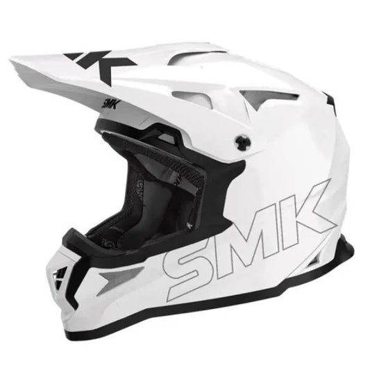 SMK Allterra Solid GL120 motocross/enduro helmet – glossy white – glossy white colour variant