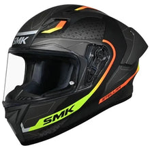 SMK Stellar Sport Flight integral helmet MA264 – black/grey/yellow – front three-quarter view, black grey yellow