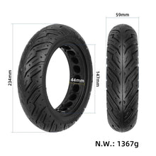 Solid Scooter Outer Tire 10 x 2.5 (60/75-6.5) – dimensions and weight infographic, solid tire
