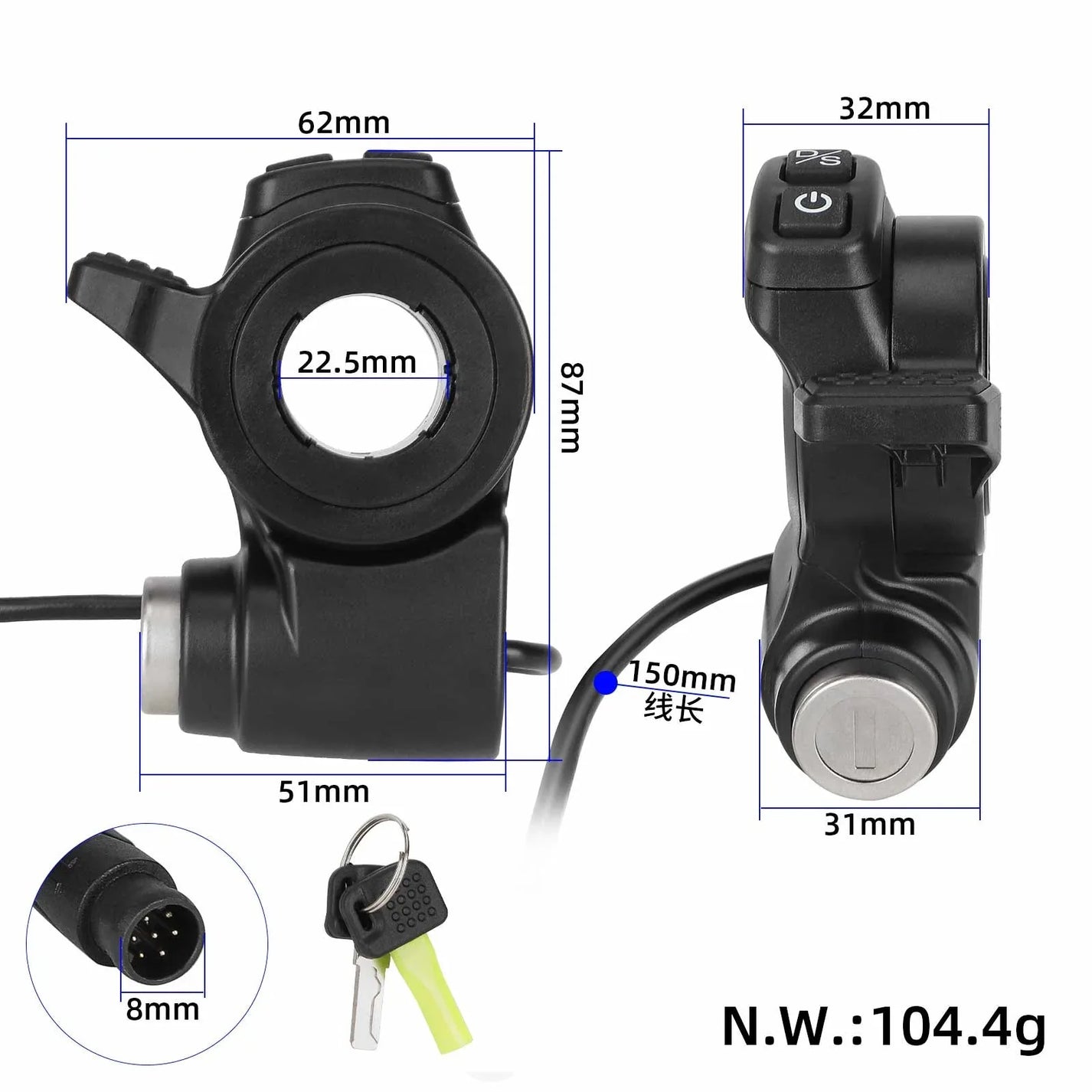 Throttle grip with lock and double button for KuKirin G2 Master electric scooter