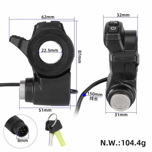 Throttle grip with lock and double button for KuKirin G2 Master electric scooter