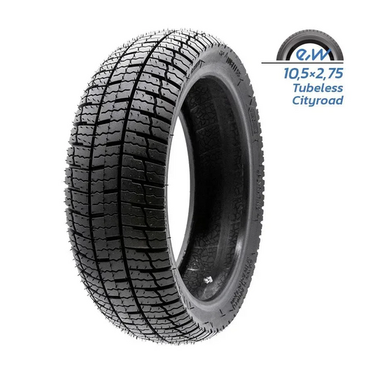 Tubeless Tire 10.5 x 2.75 – front three-quarter view with text overlay