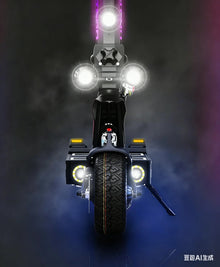 Tubeless Hybrid Tire 125/60-7 for Teverun Supreme 7260R – scooter with lights on