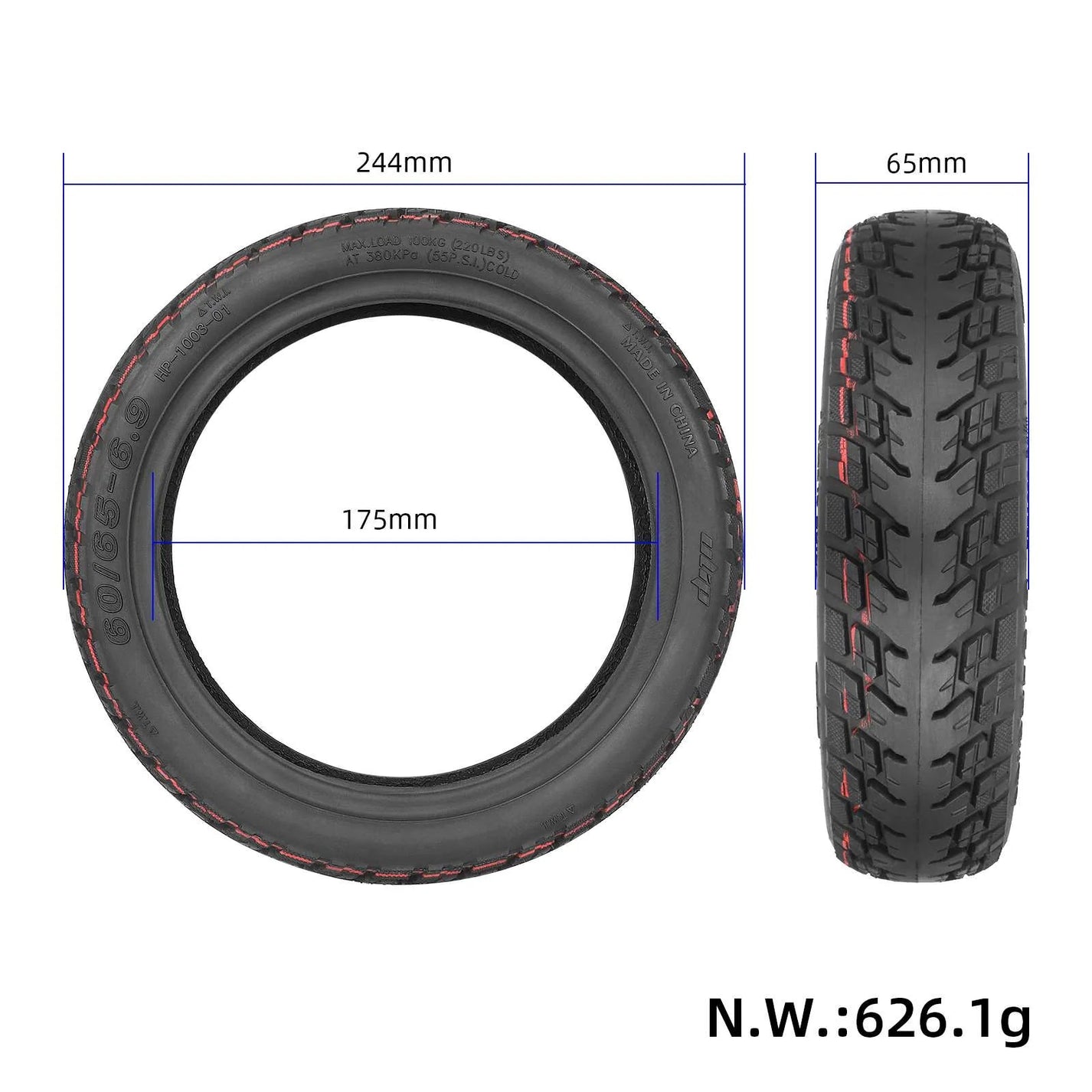Tubeless tire 60/65-6.9