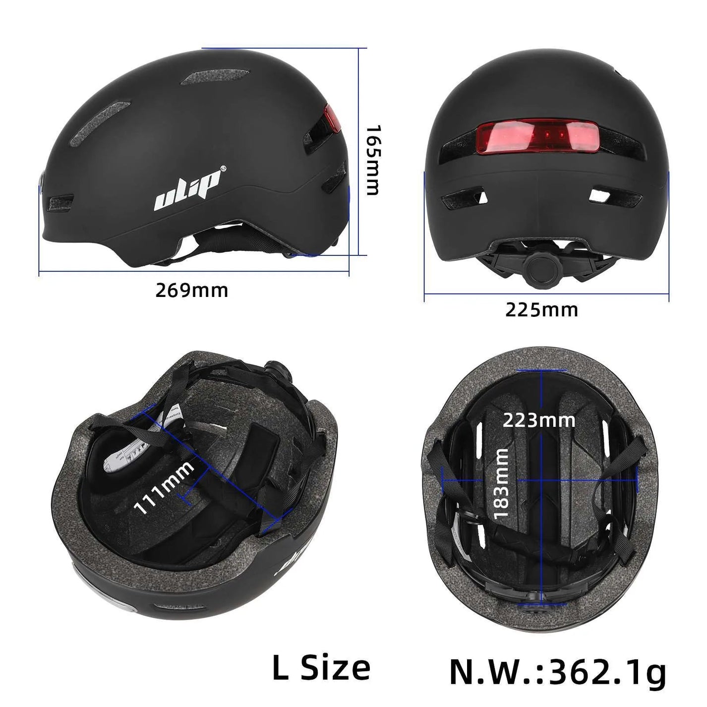ULIP LED Helmet with Front and Rear Lights