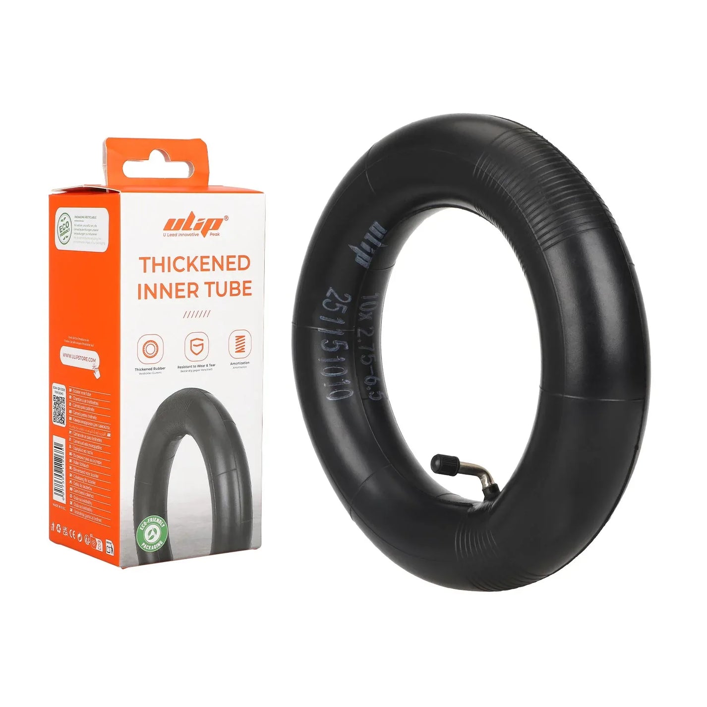 ULIP Reinforced 10×2.75-6.5 Inner Tube with 90° Valve – 1/6