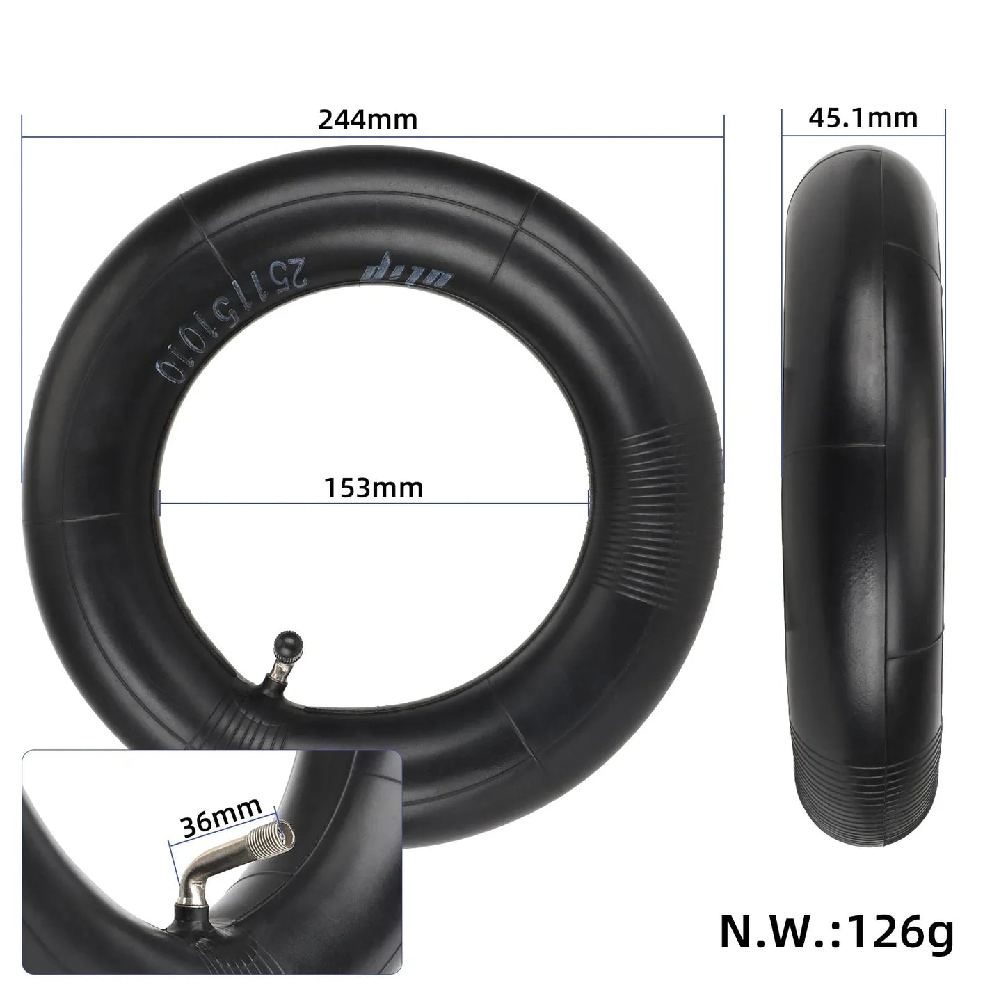 ULIP Reinforced 10×2.75-6.5 Inner Tube with 90° Valve – 2/6