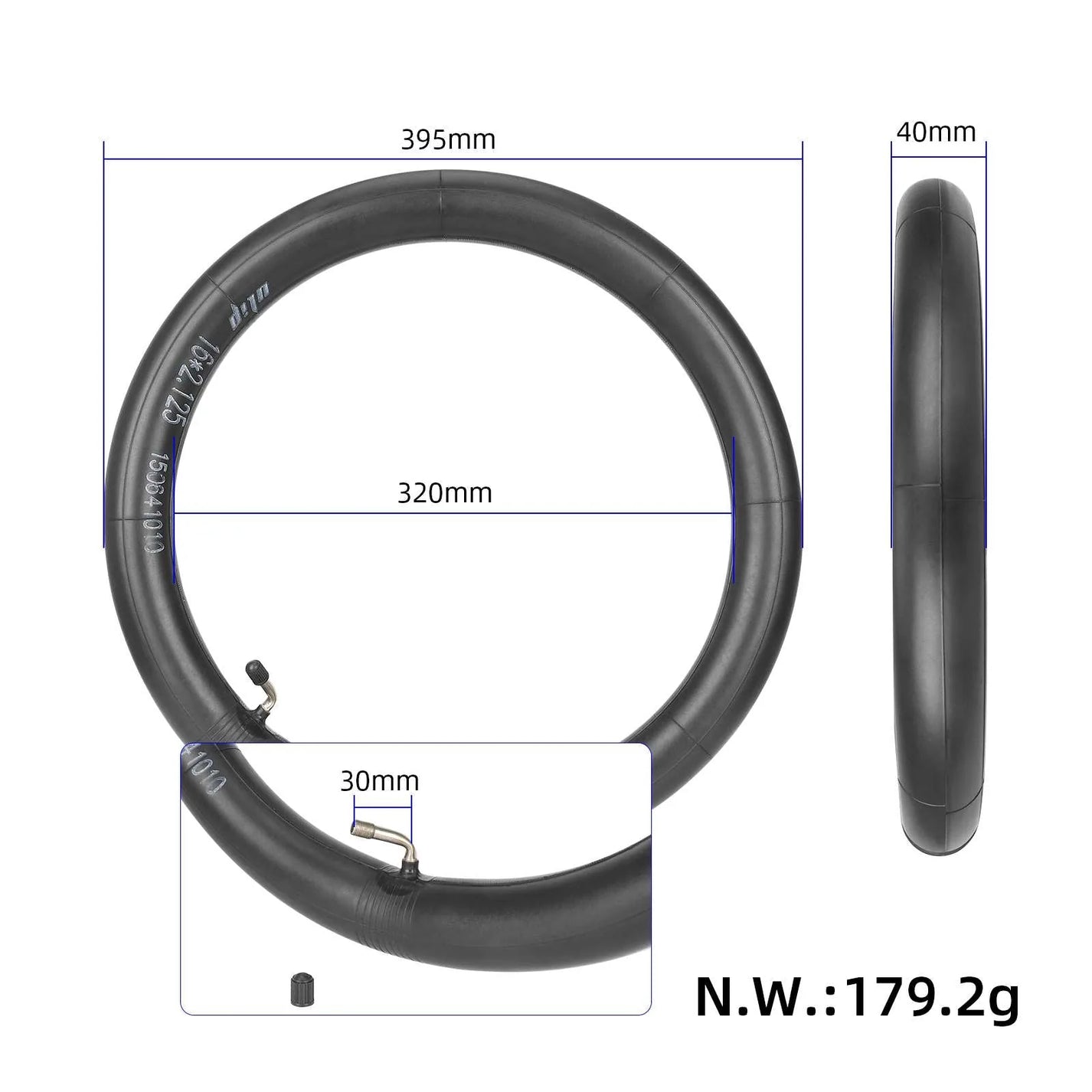 Ulip reinforced inner tube 16x2.125 with 45° valve for electric bike or wheelchair