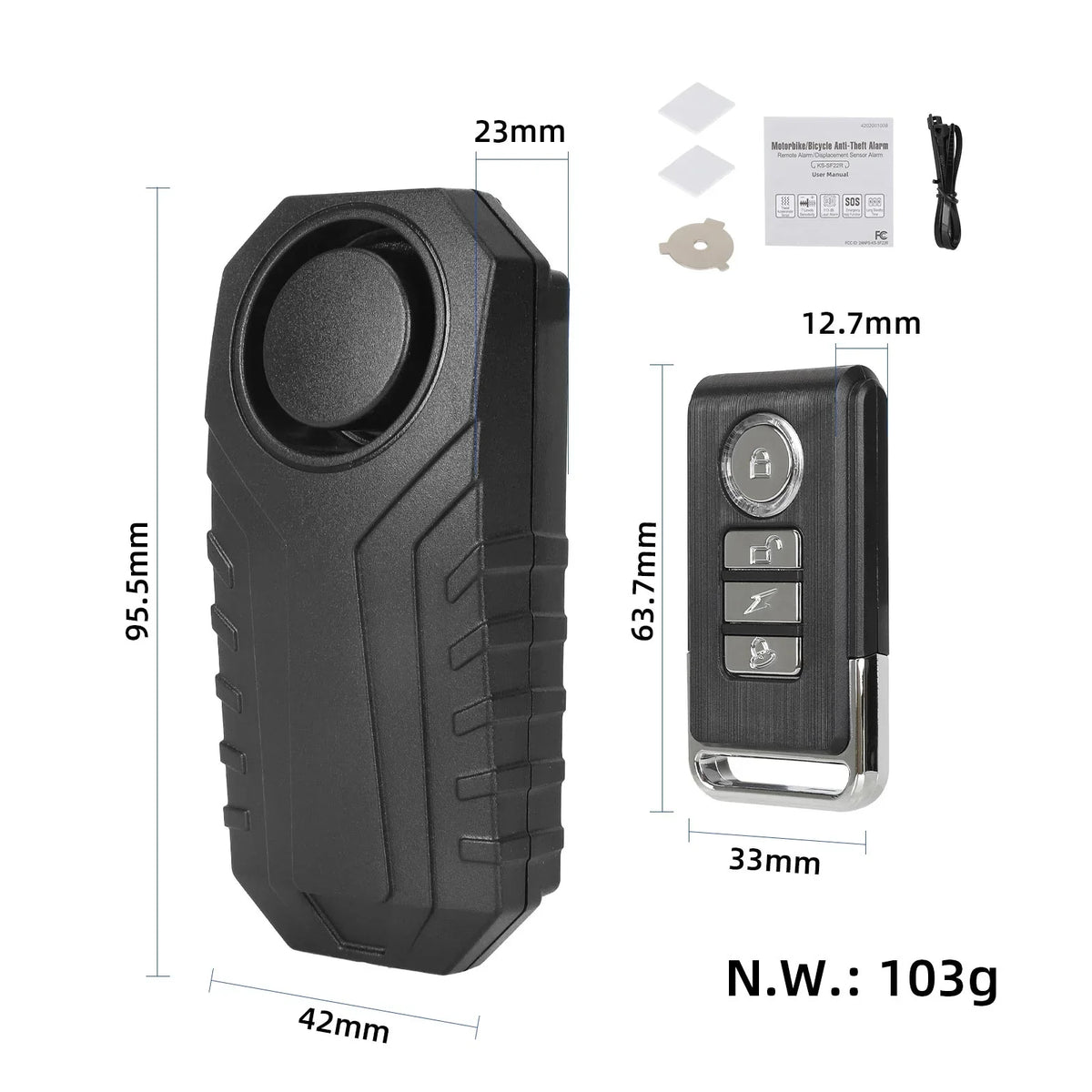 ULP1324.13 – Bicycle and scooter alarm with remote, 113 dB – view 2