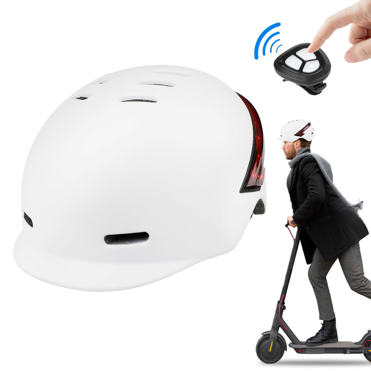 ULP232.70 – White FS1 smart helmet with indicators and remote – view 6