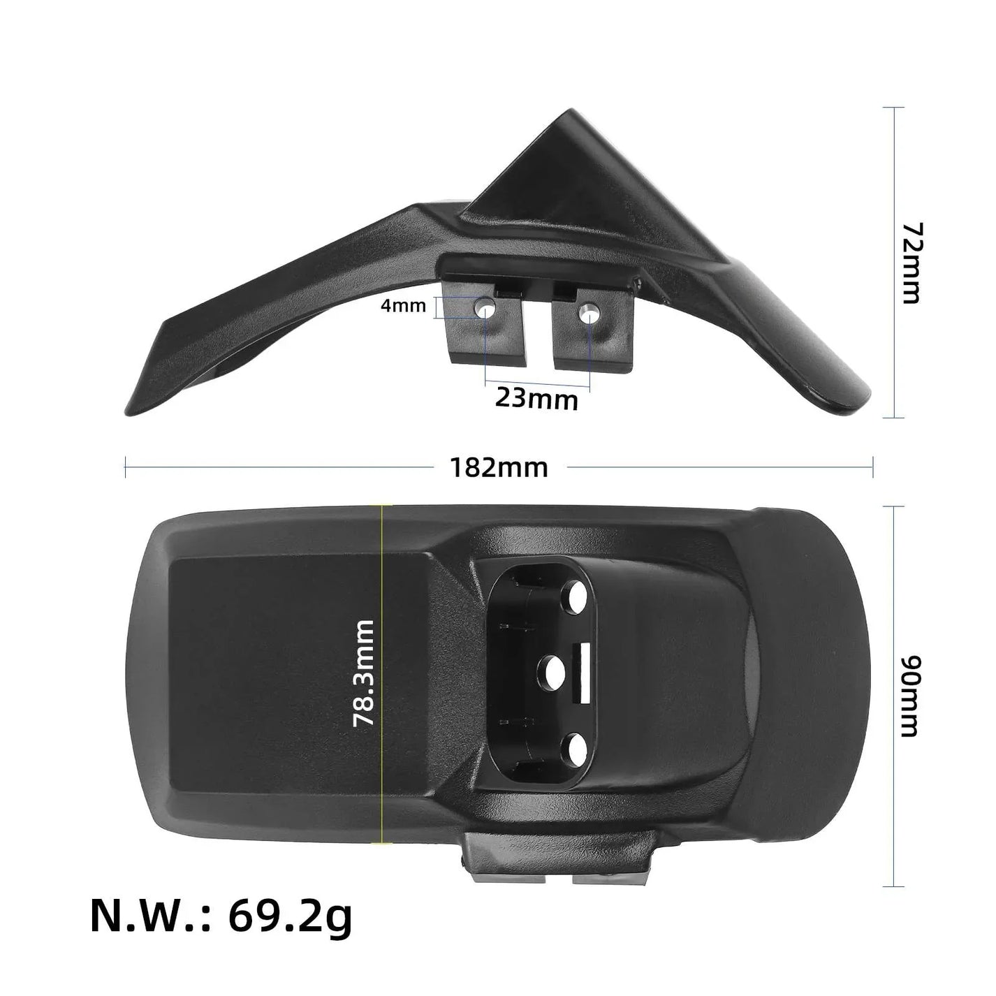 Rear fender with license plate holder for KuKirin G2 Pro DB