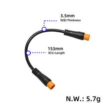 Connection cable for electric bicycle – 3-pin male connector on both sides, 153 mm