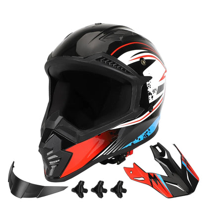 ULP7066.1 – Red and black full-face off-road helmet L, 57–58 cm – view 1